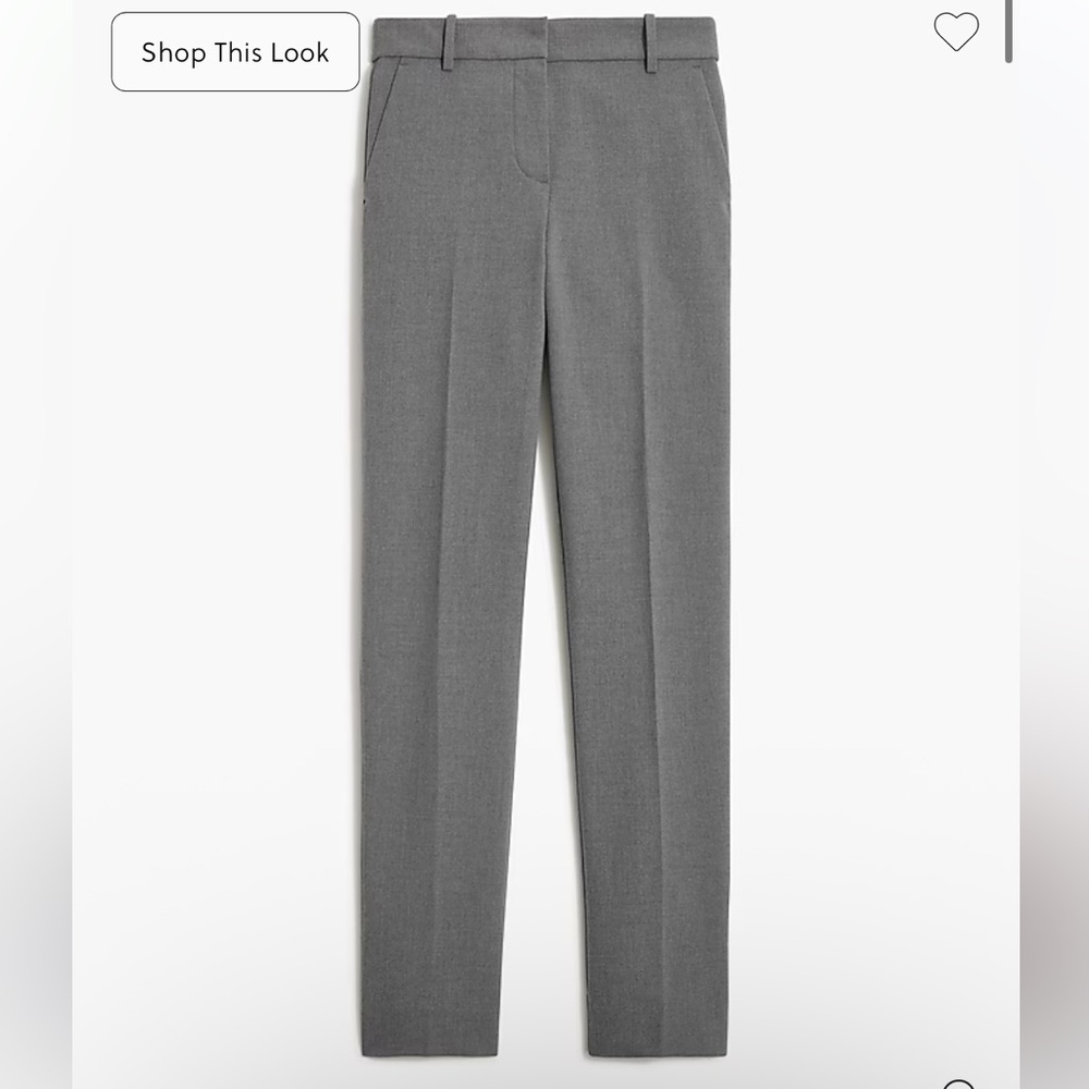J. Crew Women's Gray Slim-fit full-length trouser pant